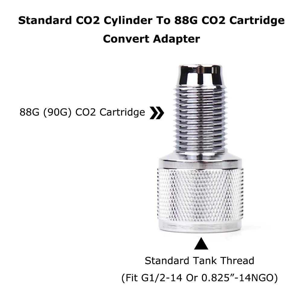 표준 CO2 실린더, CO2 카트리지 스레드 변환 어댑터, 88G, 90G(3oz)
